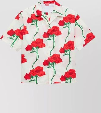 Kenzo short sleeve silk nylon floral shirt