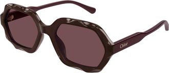 Chlo&eacute; Zonnebril - Dames - Zonnebrillen - Paars - 56 MM - Accessoires