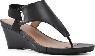 White Mountain All Dres Wedge Sandal in Black/Smooth at Nordstrom Rack, Size 6.5