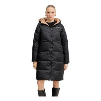 Karl Lagerfeld Piumino Lungo Logo Reversibile - - Coats - Donna - Nero - L