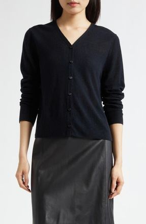 Vince Wool V-Neck Cardigan in Black at Nordstrom, Size Xx-Small