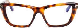 Tom Ford Eyewear Occhiali con effetto tartarugato - Marrone