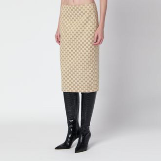 Gucci Gonna midi color sabbia in cotone