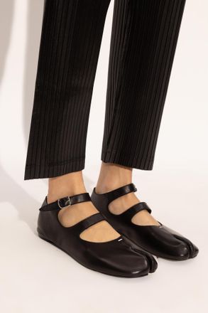 Maison Margiela Leather Ballet Flats, Womens, Black