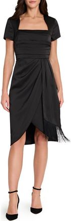 Tahari by ASL Pleated Bodice Cocktail Dress in Black at Nordstrom, Size 16