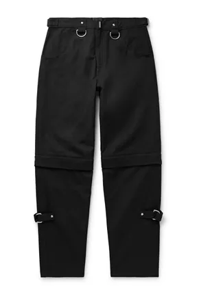 Givenchy Convertible Straight-Leg Embellished Cotton-Canvas Trousers