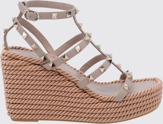 Valentino Garavani Sandali con zeppa Rockstud in pelle con borchie