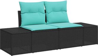vidaXL Sof&aacute; De Jard&iacute;n Con Coj&iacute;n 184 X 62 X 69 Cm Rat&aacute;n Sint&eacute;tico Vidaxl