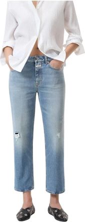 Closed Straight Cropped Jeans - Dames - Cropped Jeans - Blauw - W30 - Katoen - Jeans