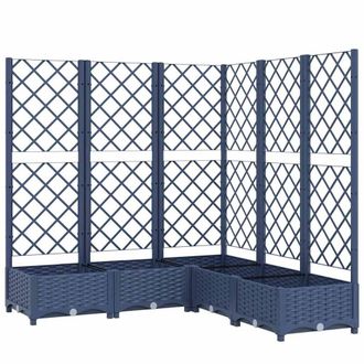 Berkfield Home Garden Planter with Trellis Dark Grey 120x120x121.5 cm PP in Dark Blue