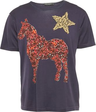 Dolce & Gabbana Horse Star T-shirt - men - Cotton - L - Blue