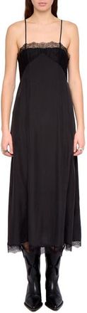 Zadig&Voltaire Ridar Silk Slipdress in Black at Nordstrom, Size X-Small