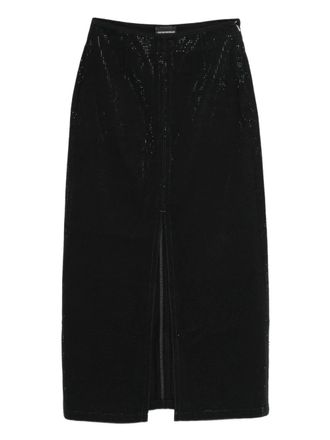 Emporio Armani Gonna midi con spacco - Nero