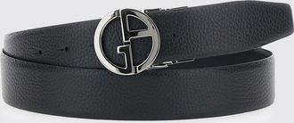 Giorgio Armani Reversible Leather Belt with Monogram Buckle
