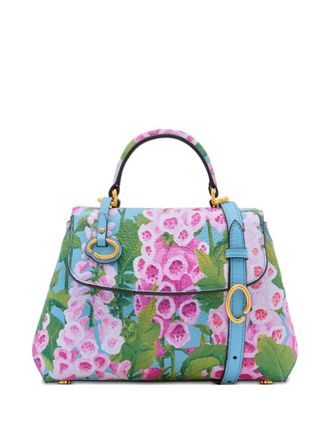Oscar De La Renta The Mini Poppy floral-print tote bag - Pink