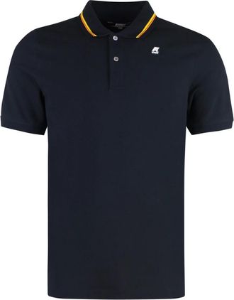 K-Way Jud Katoen-piqu&eacute; Poloshirt - Heren - Polos - Blauw - M - Katoen - Tops