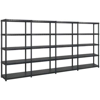 vidaXL Vidaxl - Storage Shelf 5-Tier Black 366x45.7x185 cm Plastic