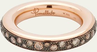 POMELLATO Iconica Small 18k Rose Gold Brown Diamond Ring