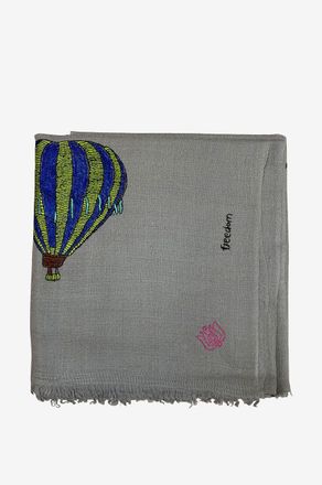 Pink Maharani Bestickter Kaschmirschal Minimal Embroidery FREEDOM