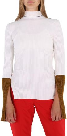Moncler Ladies 1952 Turtleneck Contrast Cuff Sweater, Size Small
