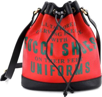 Gucci 100 Printed Leather bucket bag - Rosso
