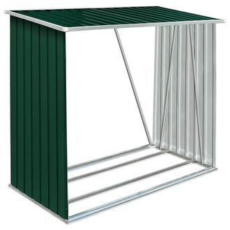 vidaXL Vidaxl - Casetilla Para Le&ntilde;a Acero Galvanizado Verde 163x83x154 Cm