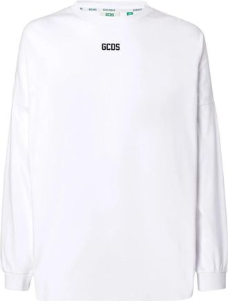 GCDS Logo Long Sleeve T-Shirt - Heren - Longsleeves - Wit - M - Katoen - Tops