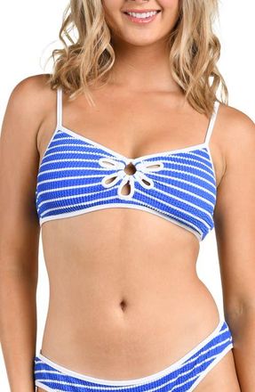 Citrus Brenton Petal Cutout Bikini Top in Ocean at Nordstrom, Size X-Small