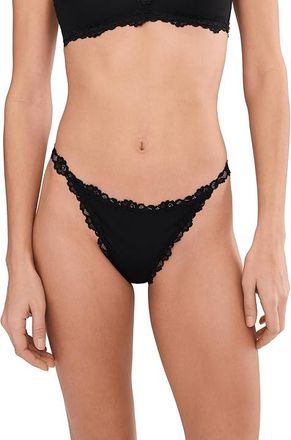 Free People Charlie Micro Thong Womens Underwear Black : MD (Womens 8-10), Elastane/Nylon