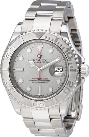 Rolex Pre-Owned Rolex Oyster Perpetual Yacht-Master Steel with Platinum Mens Watch 16622