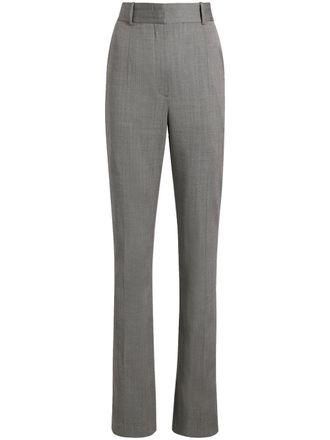 Another Tomorrow herringbone straight-leg trousers - women - Wool/Elastane - 40 - Black