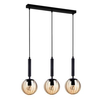 Netlighting Ravena Modern 3 Light Bar Pendant Ceiling Light E27 in Black