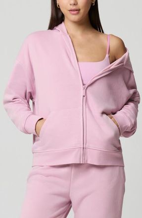 Florence By Mills Cozy Crush Oversize Zip Hoodie in Dawn Pink at Nordstrom, Size Xx-Large