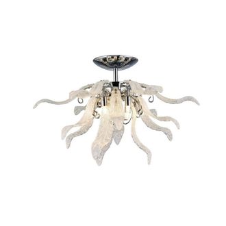 Netlighting Lily Ceiling 6 Light G9 Polished Chrome Sand Glass in Grey