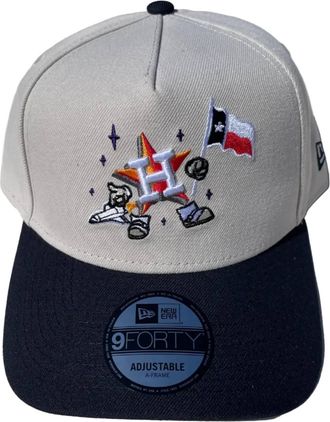 New Era Mens Astros Space Star 9Forty Hat In Stone White