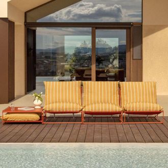 Sklum Conjunto De Jard&iacute;n Con Sof&aacute; Modular De 3 Piezas Y Mesa Auxiliar Convertible Amaro Sklum