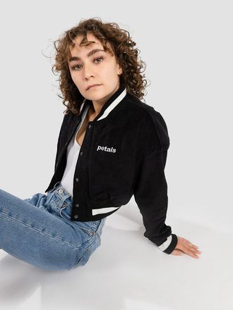 Petals and Peacocks Billie Crop Varsity Jacke schwarz