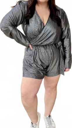 Greek Archaic Kori Shimmer Romper In Gray