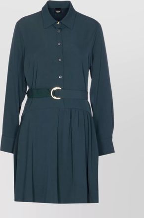 Pinko waist belt long sleeve pleated dress