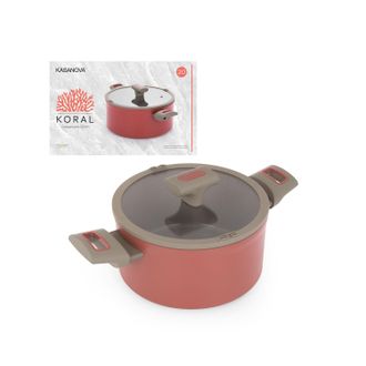 KASANOVA Casseruola 20 cm antiaderente ceramico Koral con coperchio