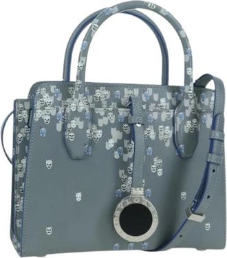 Bulgari Pre-owned Vintage Handtas - Dames - Vintage Handtas - Blauw - ONE Size - Leer - Vintage
