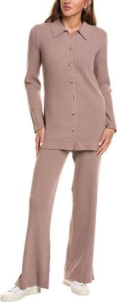 525 america 2Pc Rib Cardigan & Pant Set