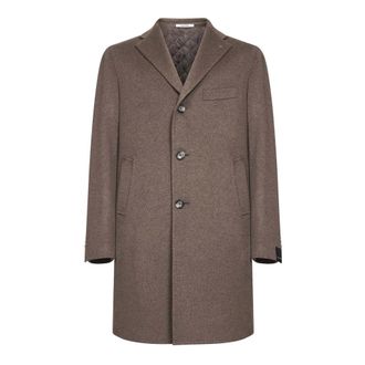 Tagliatore Jassen, Heren, Bruin, L, Kasjmier, Enkelrijige Kasjmier Jas