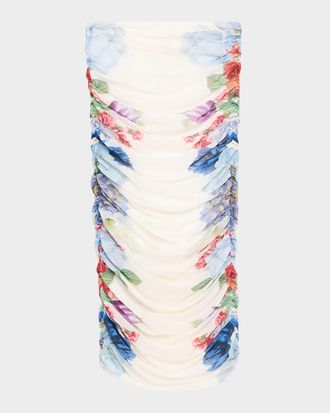 Alice & Olivia Kennah Ruched Midi Skirt