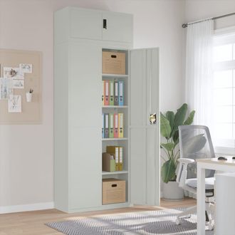 vidaXL Armario Archivador De Acero Gris Claro 90x40x240 Cm Vidaxl