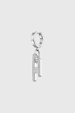 Diesel Stainless steel glitz D drop earring - Earrings - Unisex - Silver