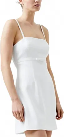 French Connection Whisper Ruth Bow Mini Dress In Summer White