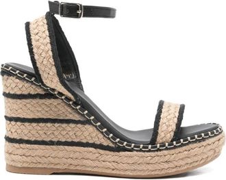 Castaner Bera Espadrille Sleehak Sandalen - Dames - Sleehakken - Beige - 39 EU - Leer - Schoenen