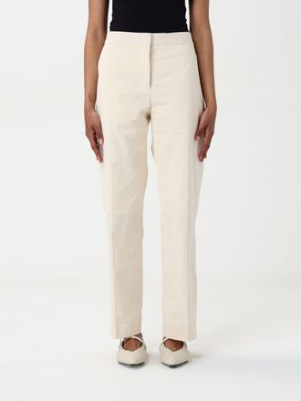Jil Sander Womens Straight Leg Cotton Pants - Ivory