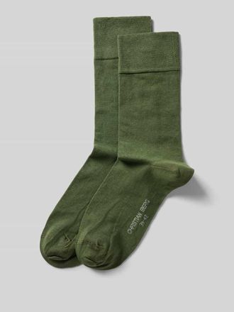 Christian Berg Socken mit Label-Print im 2er-Pack in Dunkelgruen, Gr&ouml;&szlig;e 43/46